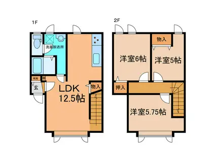 ブリスベン館(3LDK/1階)の間取り写真