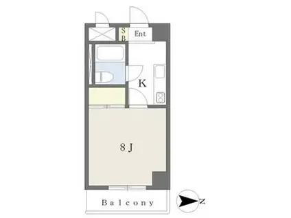 パルファム201(1K/5階)の間取り写真