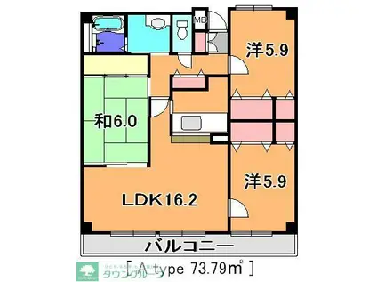 アイングレース八千代(3LDK/4階)の間取り写真