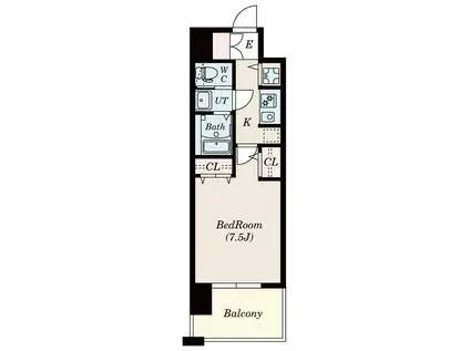 LA DOUCEUR黒川II(1K/9階)の間取り写真