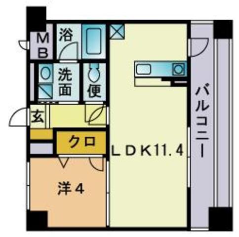 ADEN箱崎駅前(1LDK/10階)の間取り写真