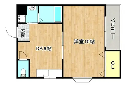 メゾンクレアスタイル(1DK/2階)の間取り写真