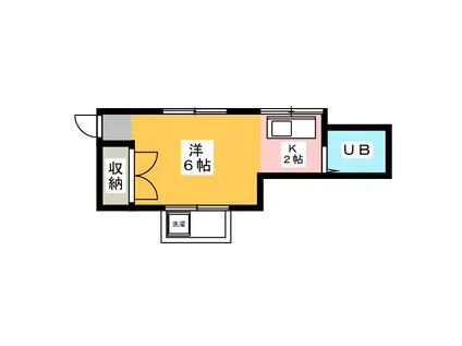 ホワイトルーム(ワンルーム/2階)の間取り写真