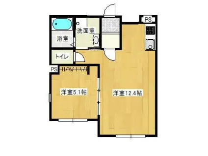 カーサ フェリシア長町南(1LDK/1階)の間取り写真