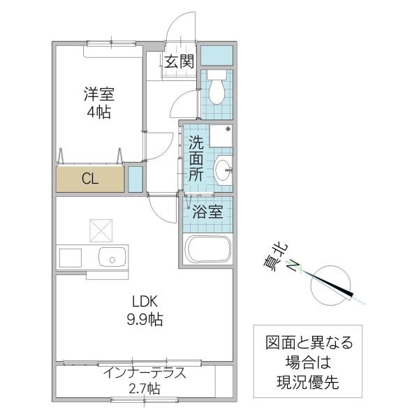 OLIVE(1LDK/1階)の間取り写真