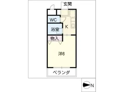 メゾンハクサン(1K/1階)の間取り写真