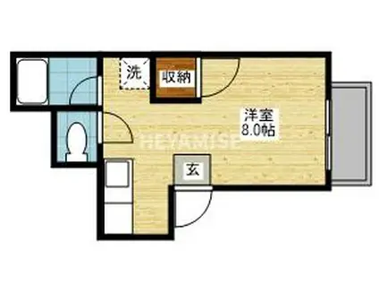 花丘ビル(ワンルーム/3階)の間取り写真