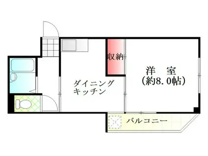 藤井ビル(1DK/2階)の間取り写真