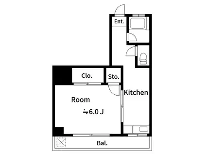 アドバンスシティ錦糸町(1DK/2階)の間取り写真