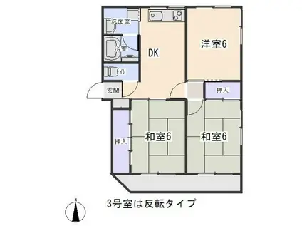 リバーストーン(3DK/3階)の間取り写真