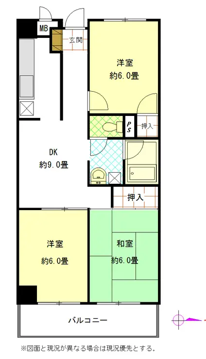 朝日本厚木マンション 2階階 間取り