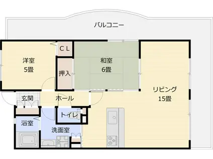 グリーンベールヒル柏原(2LDK/2階)の間取り写真