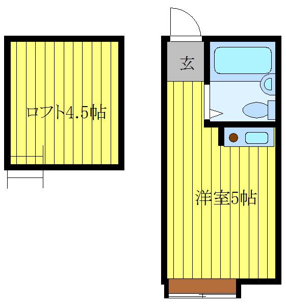 第6コーポ稲垣(ワンルーム/2階)の間取り写真