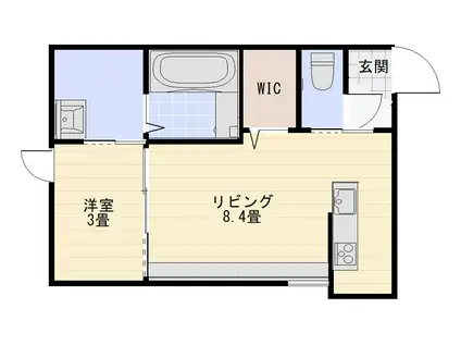 NELO 沖町(1LDK/1階)の間取り写真