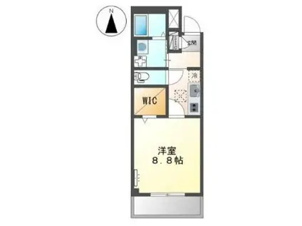 グランライム(1K/1階)の間取り写真