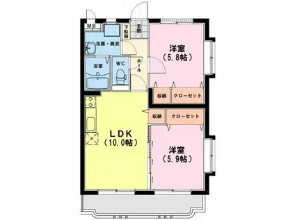 ユーミーいちまるVI(2LDK/3階)の間取り写真