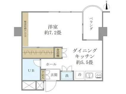エクレール一番町(ワンルーム/2階)の間取り写真
