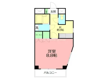 グランドステータス湘南ドリームパレス浜竹(1K/2階)の間取り写真