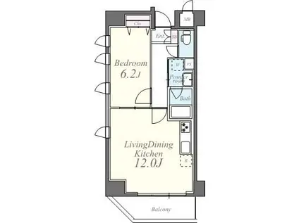 グリンヒル本郷元町(1LDK/9階)の間取り写真