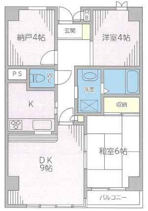 ノバ相模原(2SDK/3階)の間取り写真