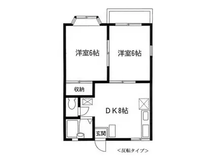 パークベルテ本牧(2DK/2階)の間取り写真