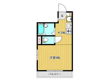 コーポ間(ワンルーム/2階)の間取り写真