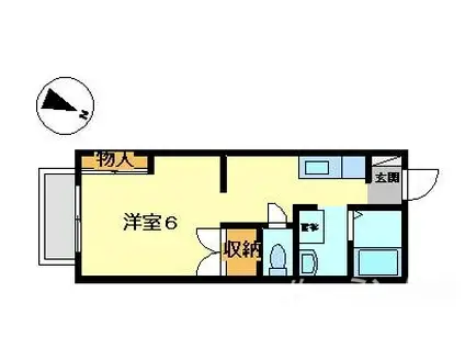 コンフォートハイツ滝野(1K/1階)の間取り写真