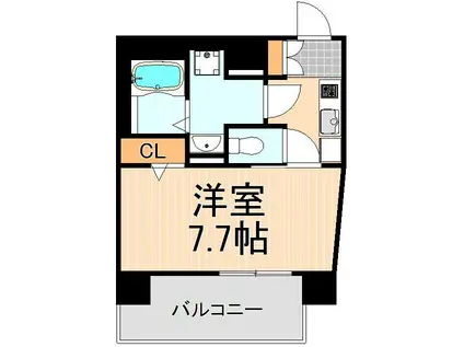 フェルクルールプレスト千住関屋(1K/7階)の間取り写真