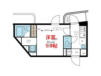 アイディ御殿山ヒルズファースト(ワンルーム/4階)の間取り写真