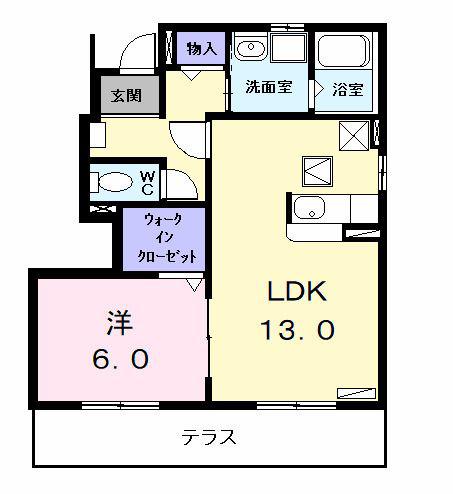 アネックス2(1LDK/1階)の間取り写真