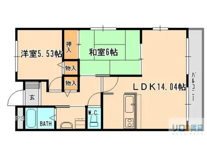 グランプレジール(2LDK/3階)の間取り写真