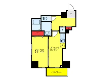 プレセダン板橋本町(1DK/8階)の間取り写真