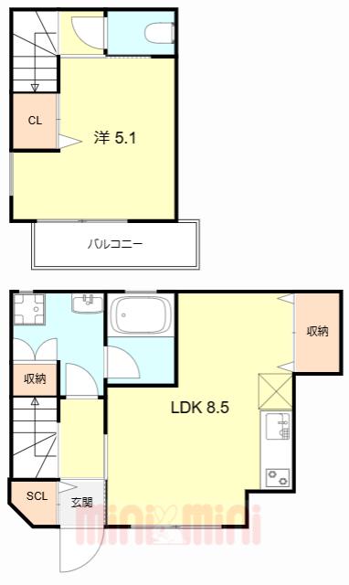 ROYAL RESIDENCE 大和田パークフロント(1LDK/1階)の間取り写真