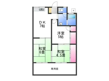 ハイツ古石(3DK/1階)の間取り写真