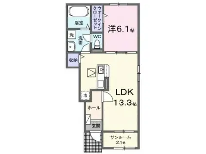 チェリーブロッサム II(1LDK/1階)の間取り写真