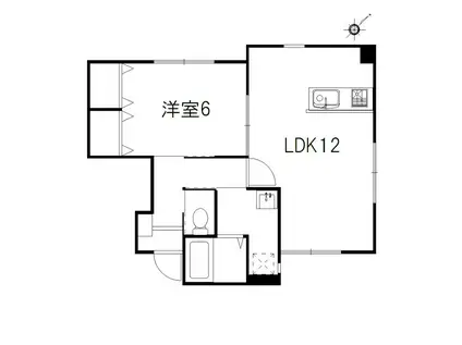 ハイツ湘南TWO(1LDK/1階)の間取り写真