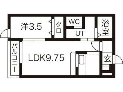 ガーデンプレイス A(1LDK/1階)の間取り写真