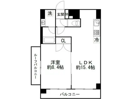 カルディア西馬込(1LDK/5階)の間取り写真