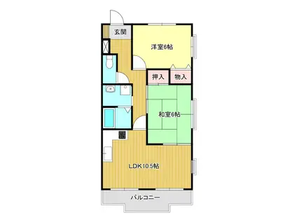 シャルム大蒲(2LDK/2階)の間取り写真