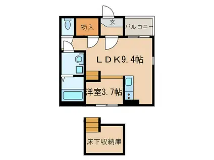 フォーラムS(1LDK/1階)の間取り写真