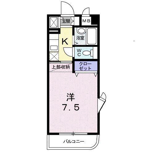 エクセレント由布(1K/2階)の間取り写真