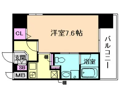 ジュネーゼ京町堀パークサイド(1K/5階)の間取り写真
