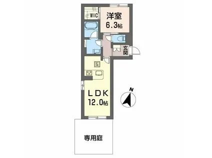 AZURE東雲(1LDK/1階)の間取り写真