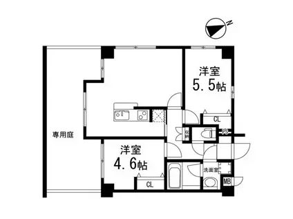 アプリコーゼ(2LDK/1階)の間取り写真