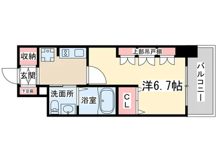 エステムコート梅田・天神橋Ⅲアヴァンテ(1K/4階)の間取り写真