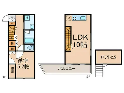 メゾネット沼袋(1LDK/1階)の間取り写真