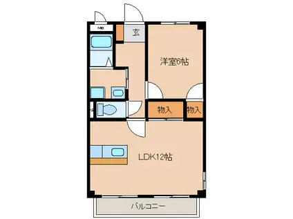 サンクレスト文津A・B(1LDK/2階)の間取り写真