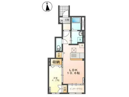 しらさぎ2丁目アパート(1LDK/1階)の間取り写真