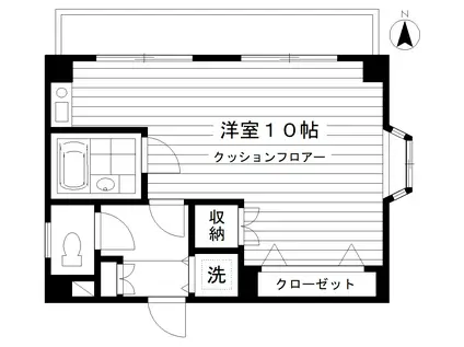 ブリアント望月(ワンルーム/3階)の間取り写真