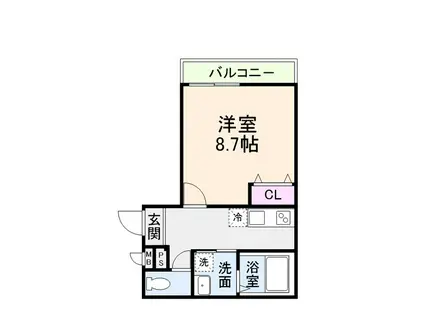 フジパレス初芝駅南ウエスト(1K/3階)の間取り写真